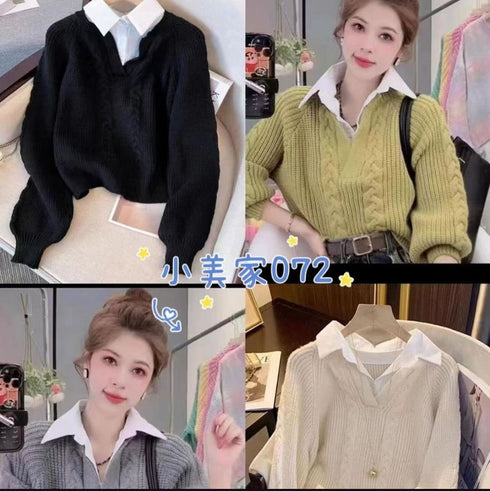 Winter Casual Knitted Collar Pullover Sweaters